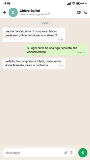 Chat WhatsApp: le carte funzionano anche in videochiamata