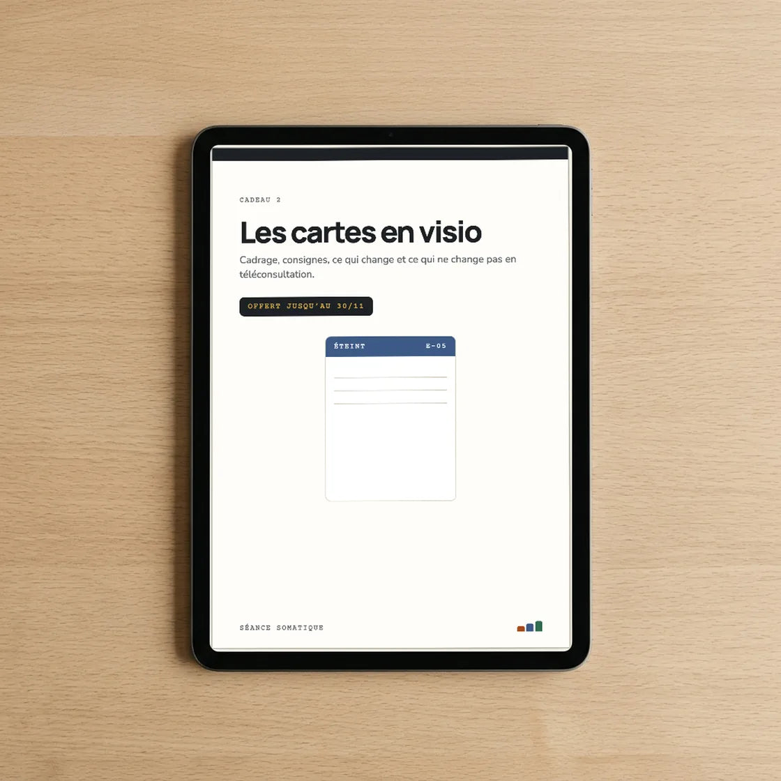 Cadeau 2 : Les cartes en visio, sur la tablette