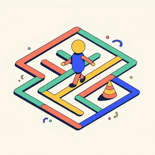 Illustration de la fiche ES-07 : un labyrinthe au sol
