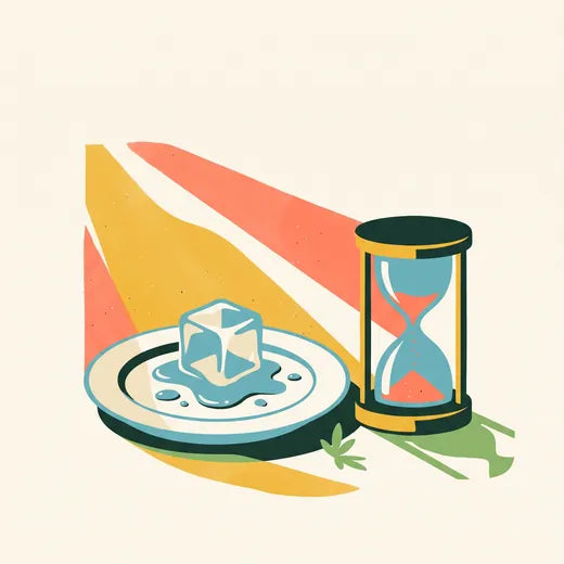 Melting ice and a sand timer