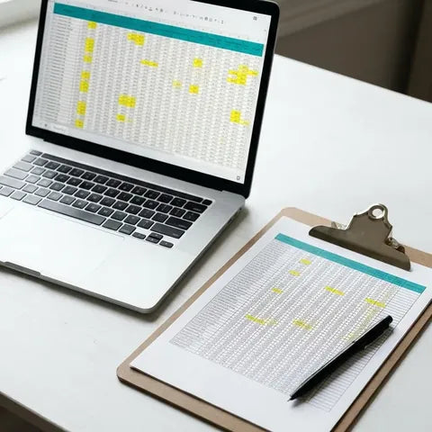 Registo de temperaturas em Excel e impresso numa prancheta (imagem ilustrativa)