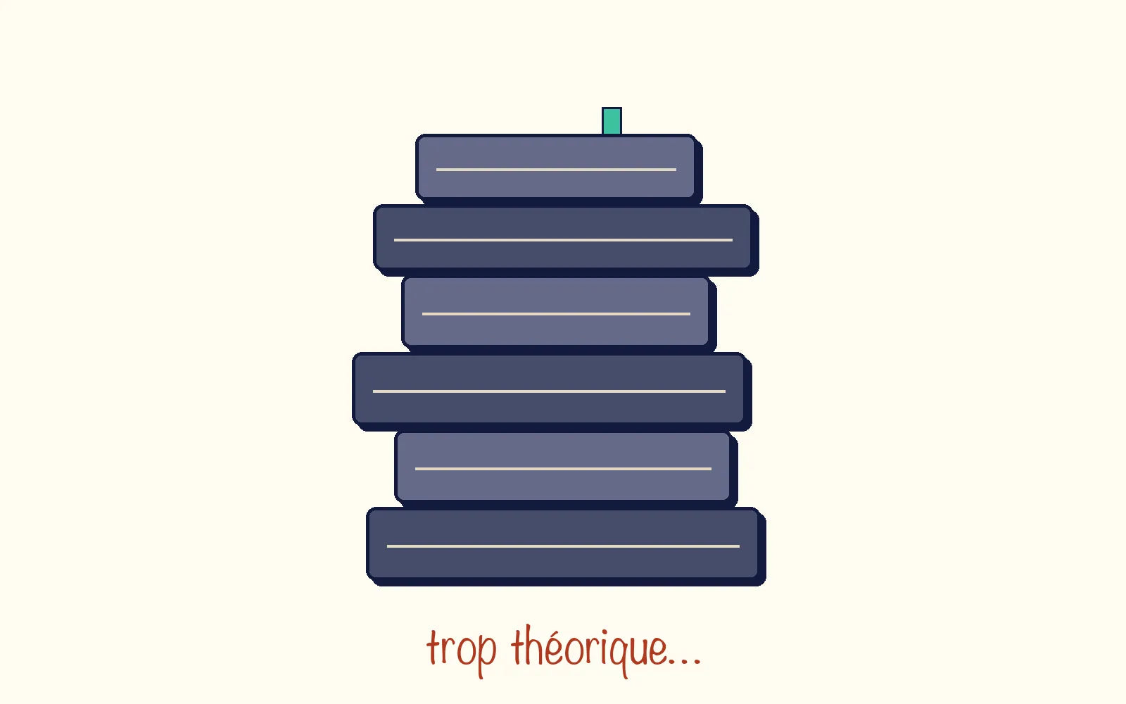 Une pile de livres épais, sans une seule image
