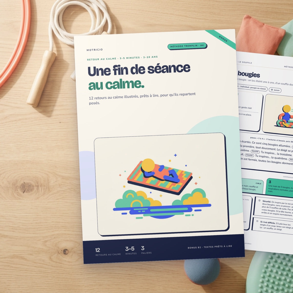 Couverture de Retour au calme Motricio imprimée sur une table