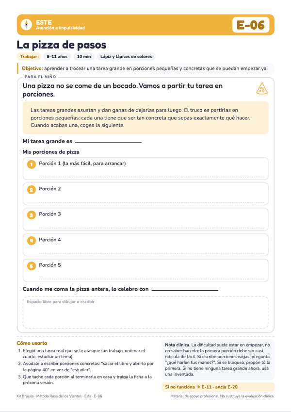Ficha E-06 La pizza de pasos