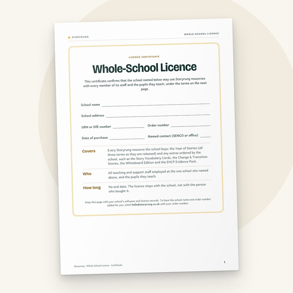 Whole-School Licence certificate