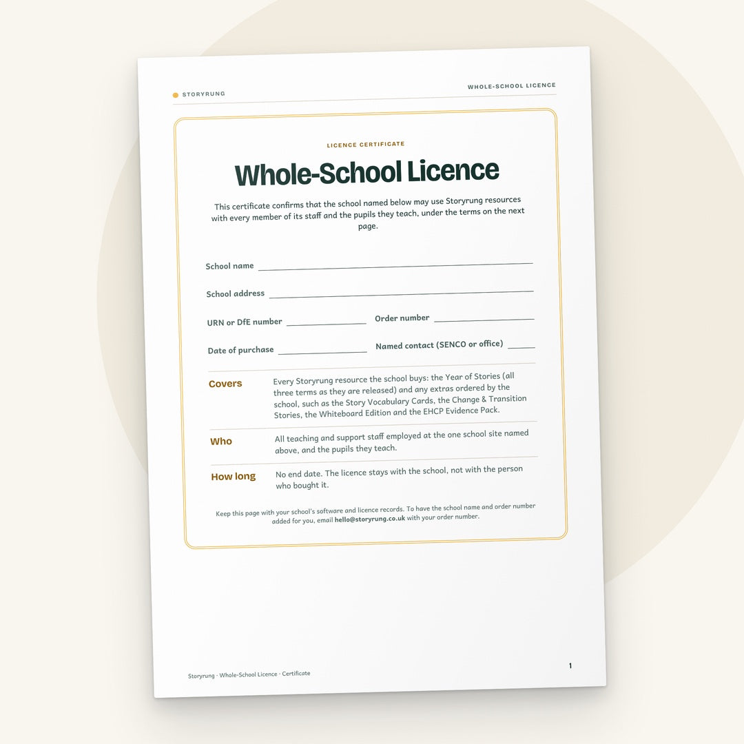 Whole-School Licence certificate