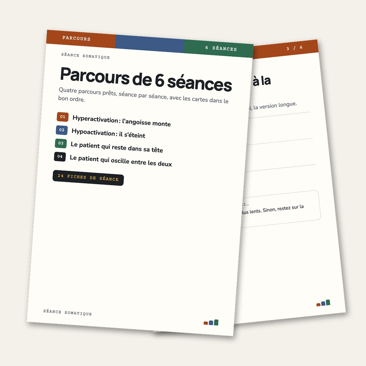 Parcours de 6 séances : couverture et séance 3 du parcours 01