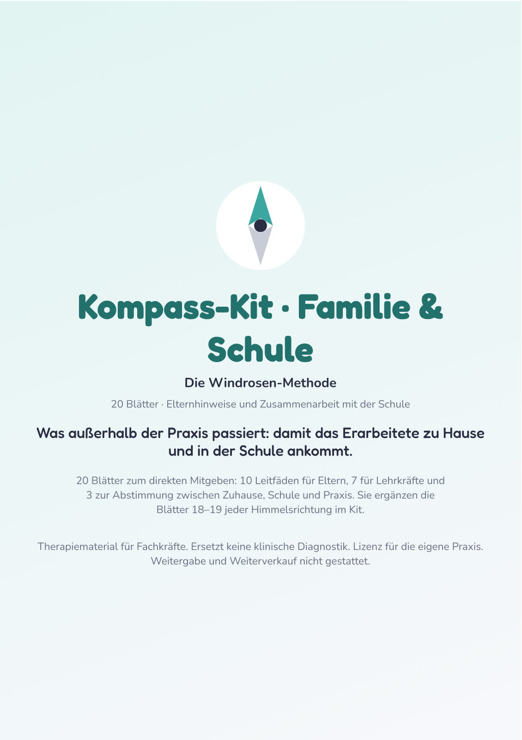 Kompass-Kit Familie & Schule: 20 Blätter für Eltern und Schule