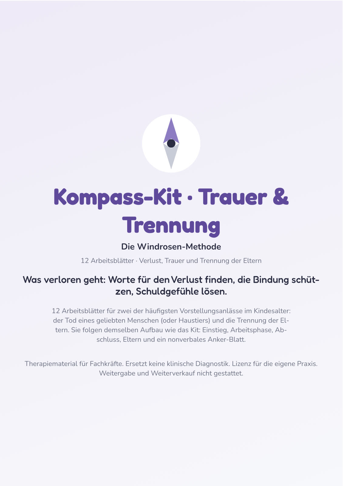 Kompass-Kit Trauer & Trennung: 12 Arbeitsblätter