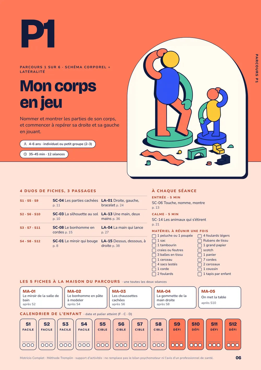 Complet : ouverture du parcours P1 Mon corps en jeu, 12 séances