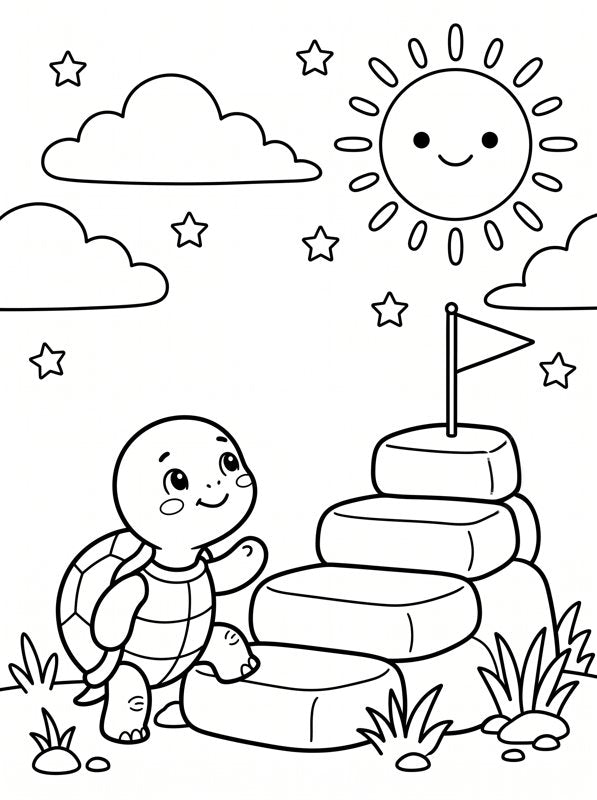 Lámina para colorear: Tula sube un escalón