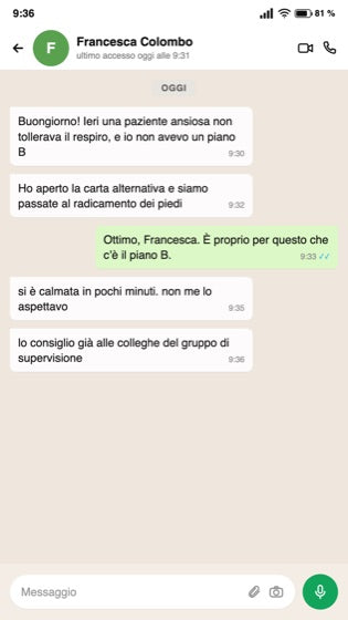 Chat WhatsApp: il piano B quando il respiro agita il paziente