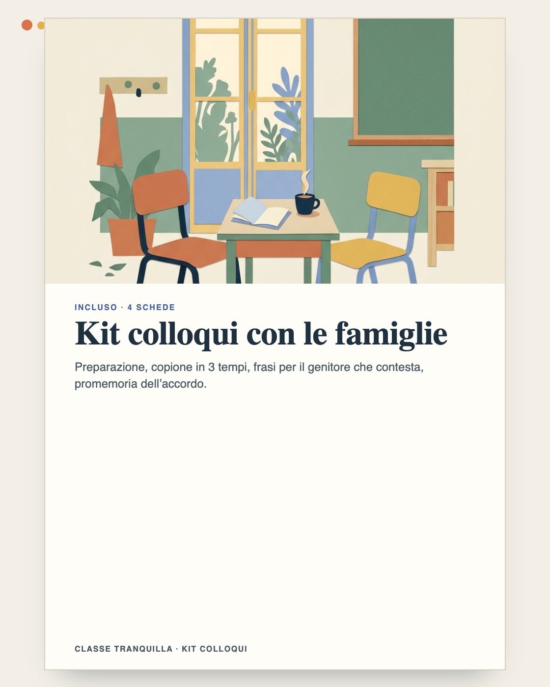 Copertina del kit colloqui con le famiglie