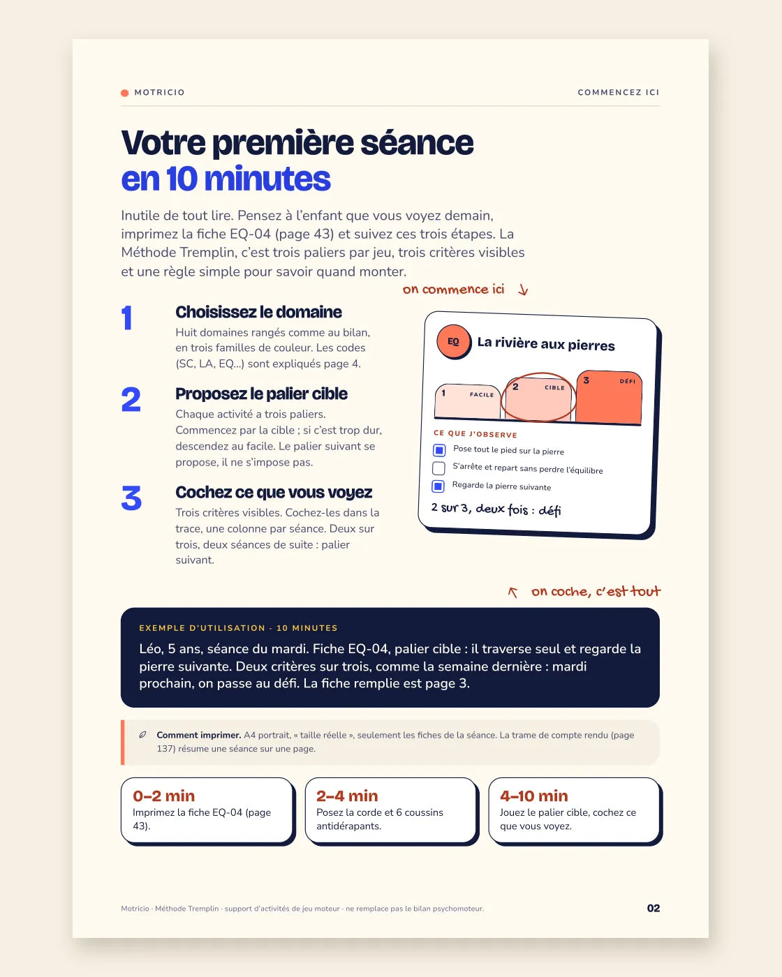 Page Commencez ici : votre première séance en 10 minutes