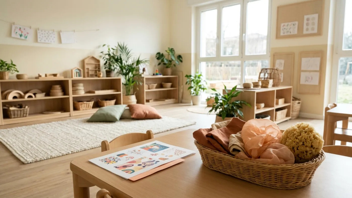 Lunedì mattina: la sezione in ordine, con la scheda e il cestino già pronti sul tavolo