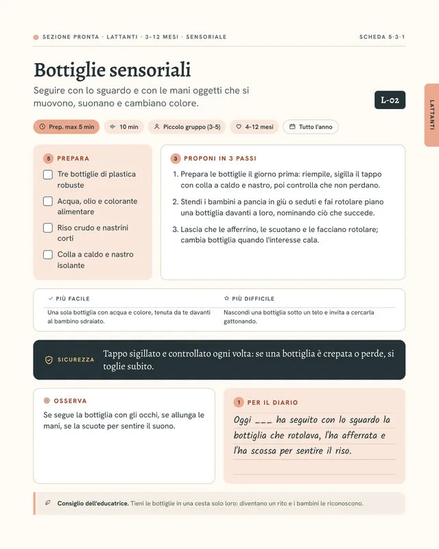 Scheda L-02 Bottiglie sensoriali
