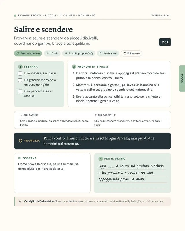 Scheda P-11 Salire e scendere