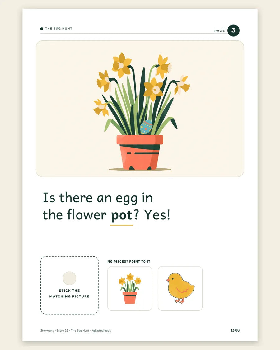 The Egg Hunt, book page