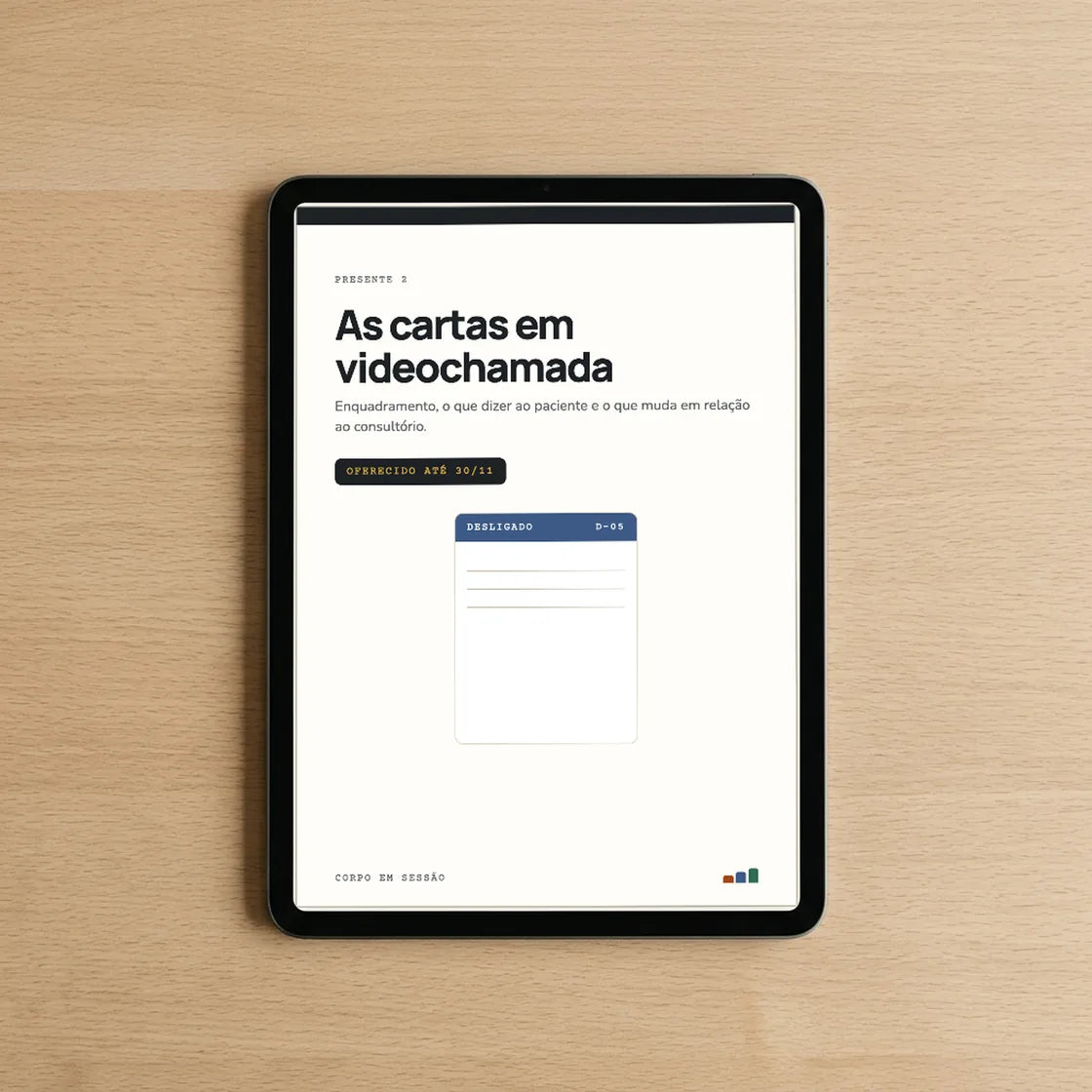 Presente 2: As cartas em videochamada, no tablet