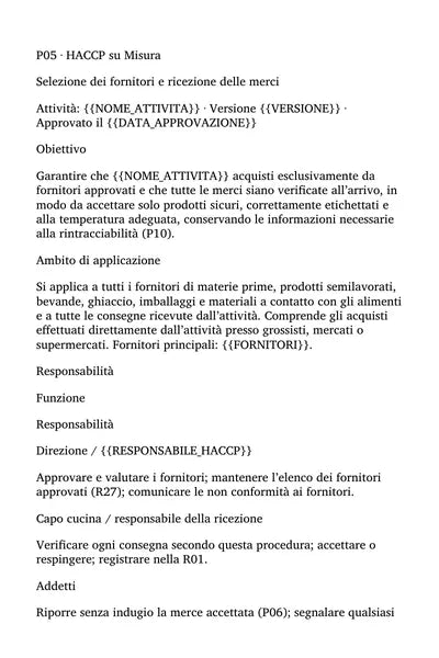 Fornitori e ricevimento merci