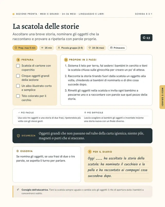 Scheda G-23 La scatola delle storie