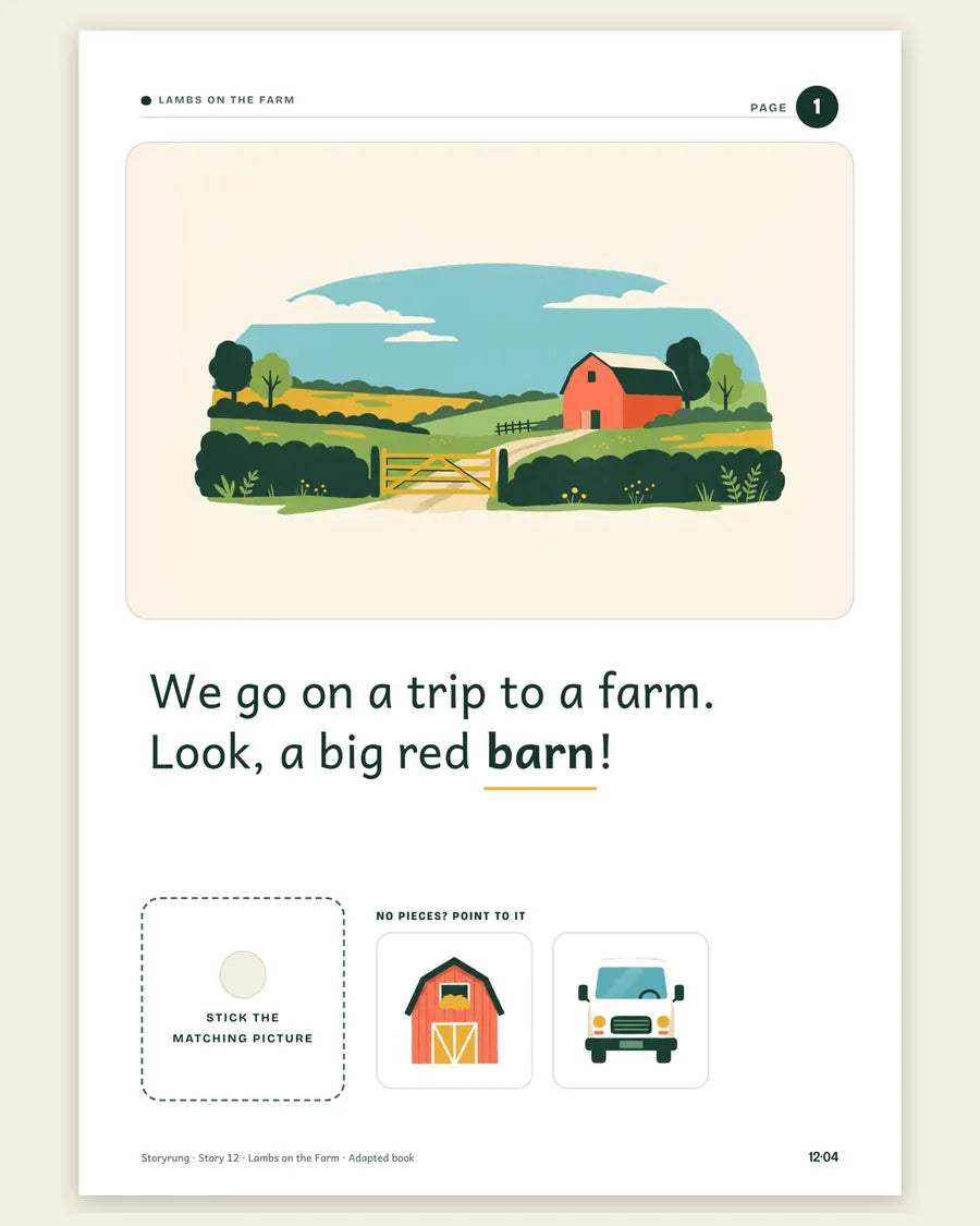 Lambs on the Farm, book page