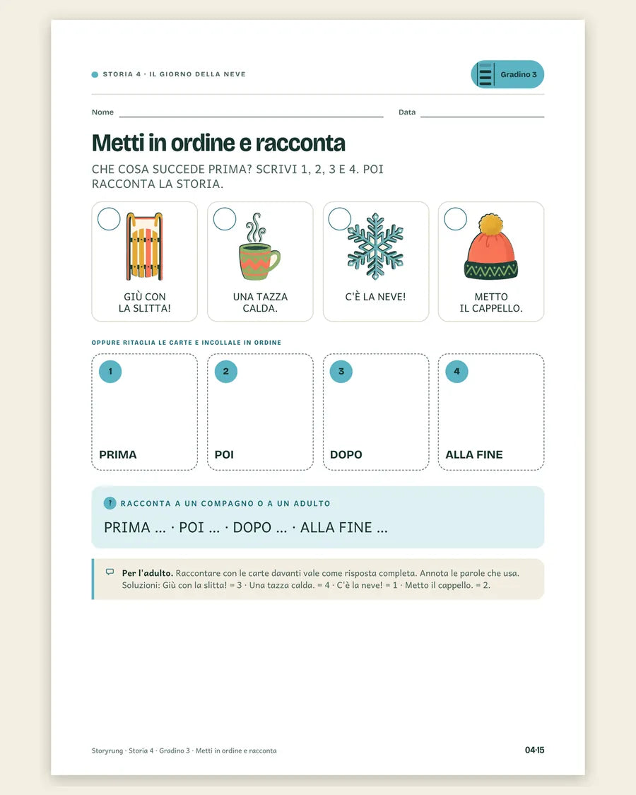 Il giorno della neve, scheda del gradino 3