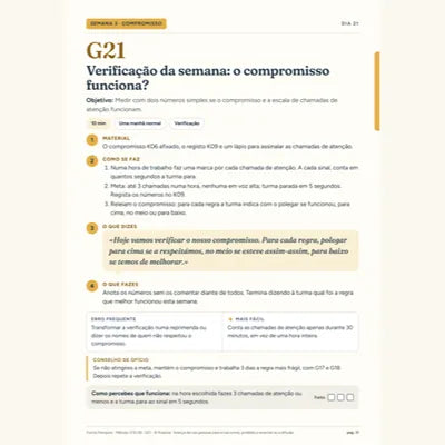 Ficha G21: verificação do compromisso da turma