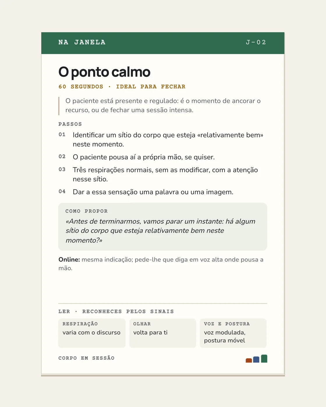 Carta J-02 Na janela «O ponto calmo»