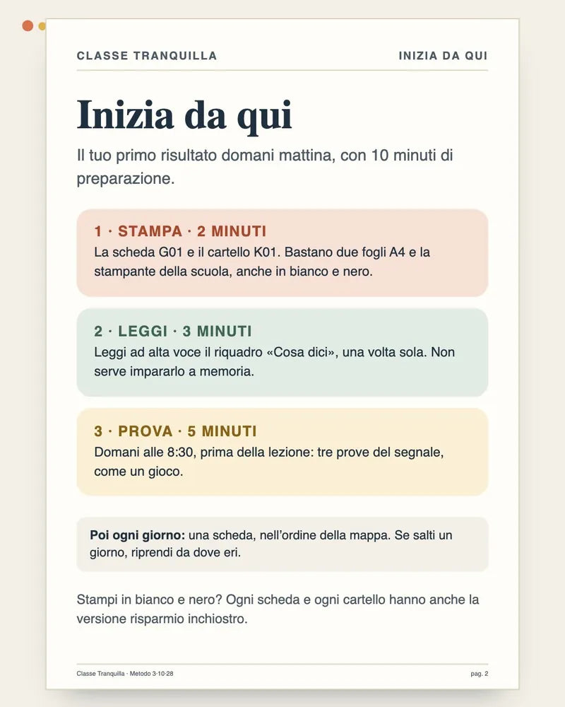 Pagina Inizia da qui con 3 passi