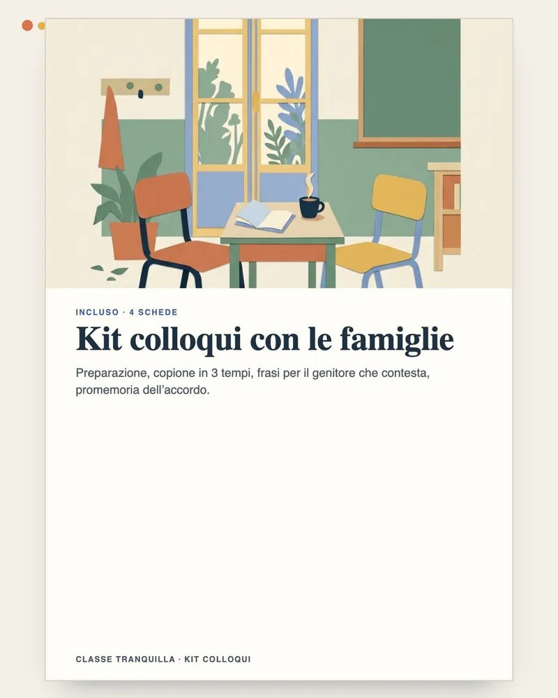 Copertina del kit colloqui con le famiglie