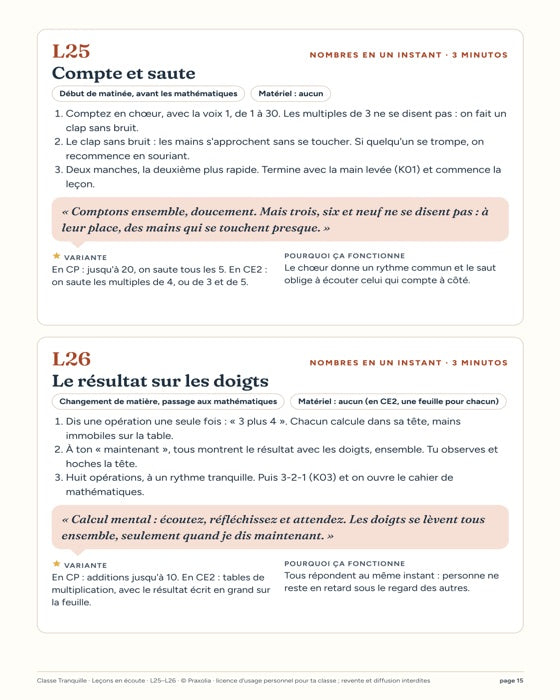 Leçons en écoute