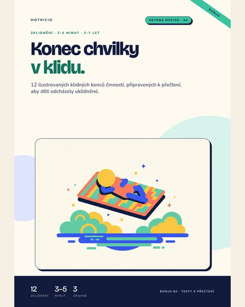 Stránka Konec chvilky v klidu ze sady Zklidnění
