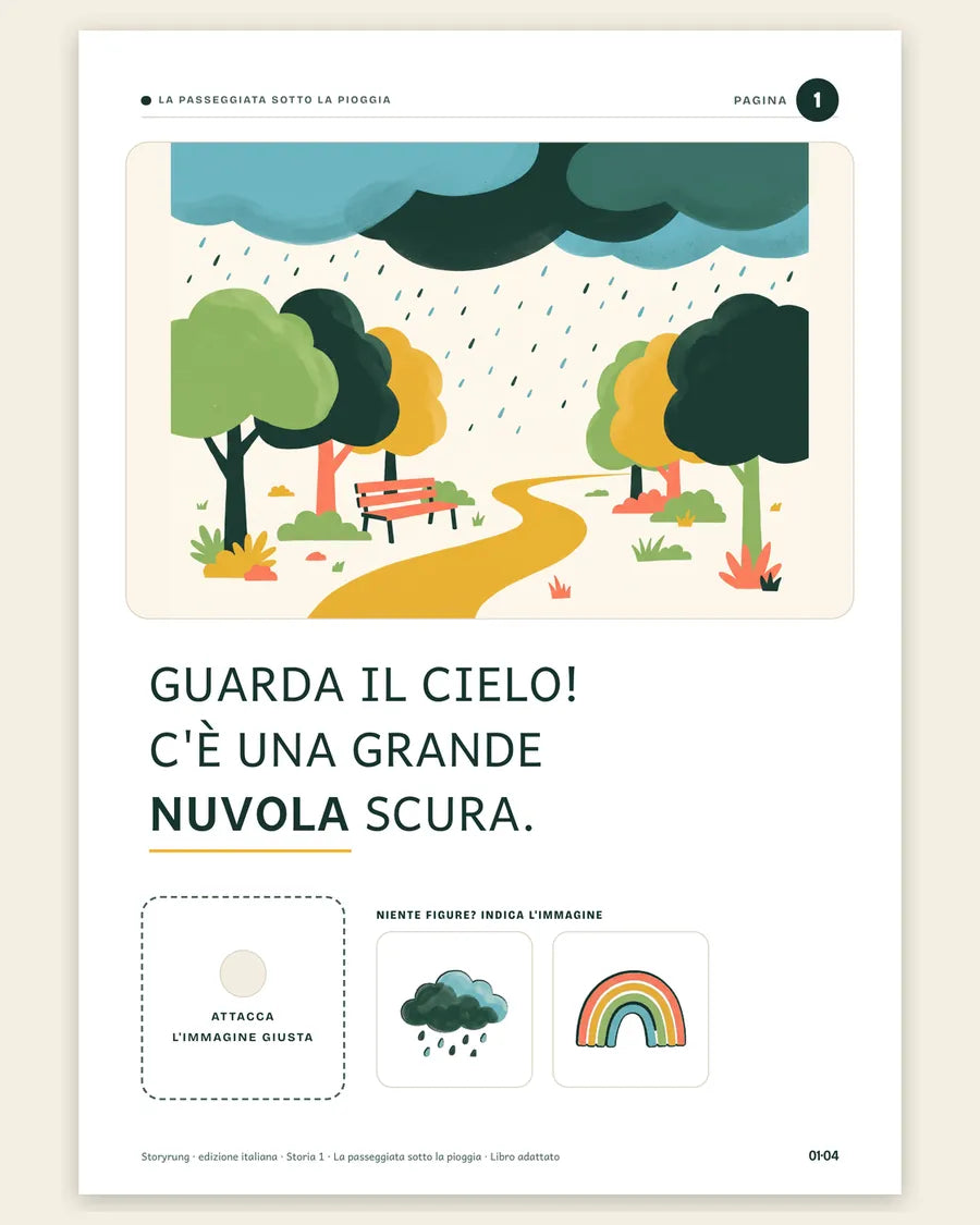 La passeggiata sotto la pioggia, pagina 1 del libro