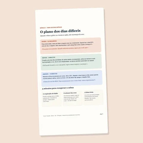 O plano dos dias difíceis, com três passos
